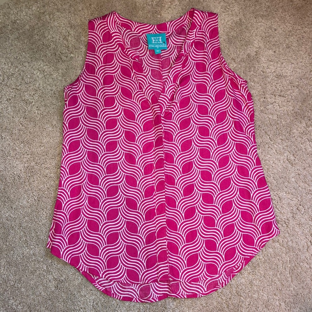 Escapada Sleeveless Tank Pink White